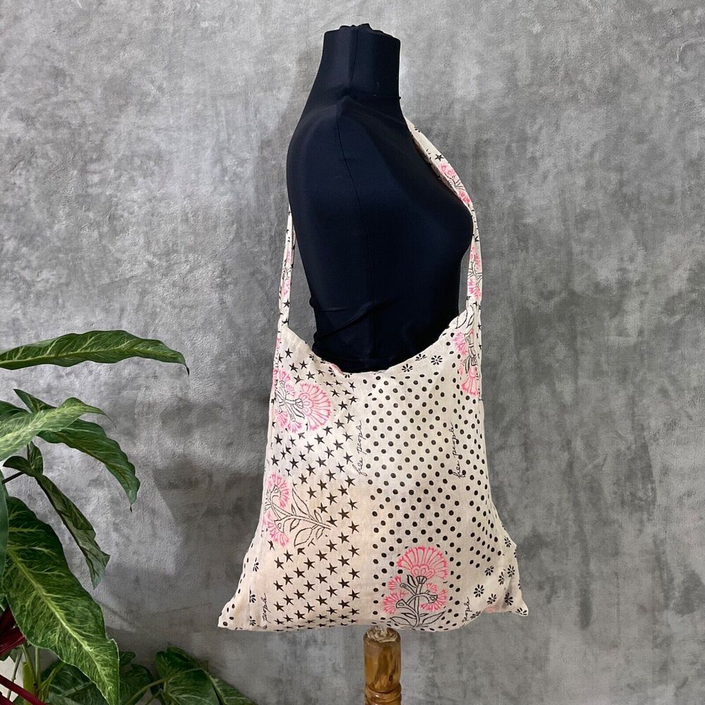 Free People Reusable Tote Crossbody Shoulder Bag Gauze Knit Boho Shopping Bag
